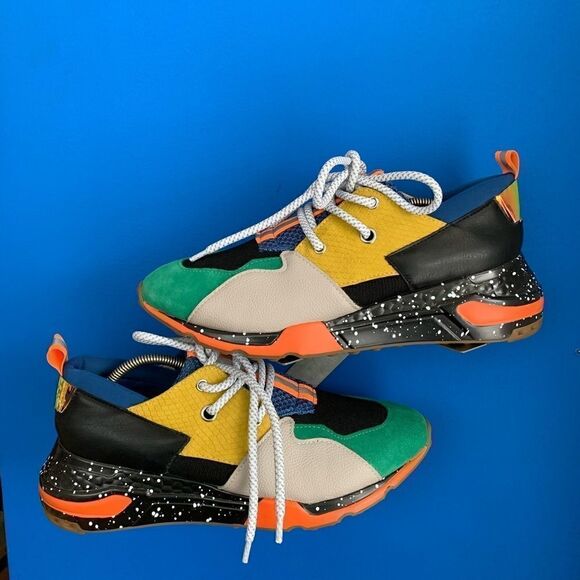 Steve Madden Men's Cliff Chunk Sneakers Green, Gray, Yellow, Blue sz 12 - Picture 2 of 8